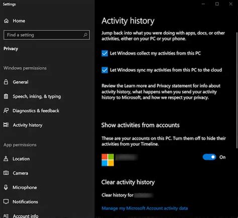 clear all activity history.